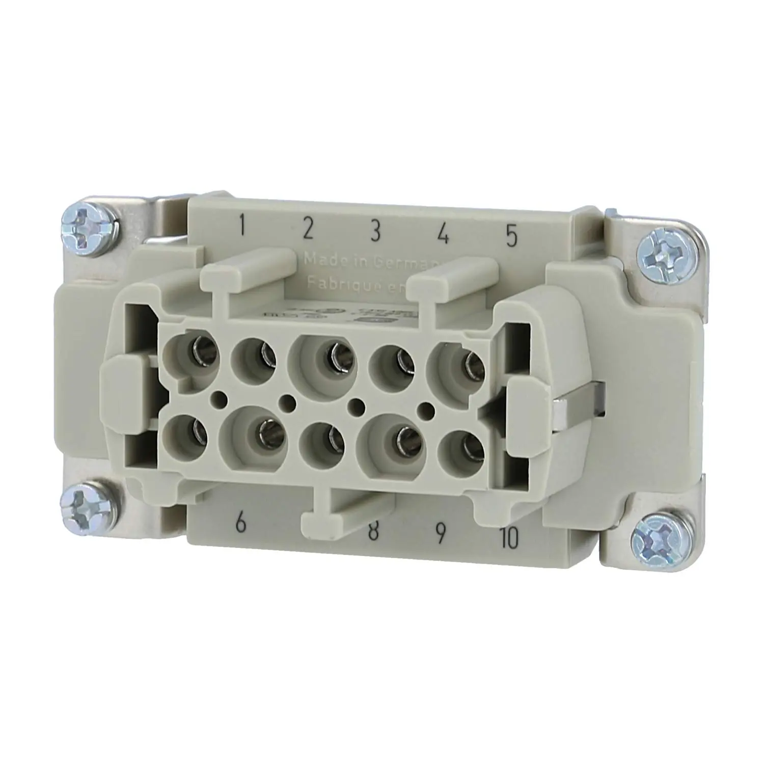 Produktfoto 1 von 09330102701 HARTING Han 10E Buchseneinsatz (F) Schraubanschluss, 10-polig+PE 500V, 16A