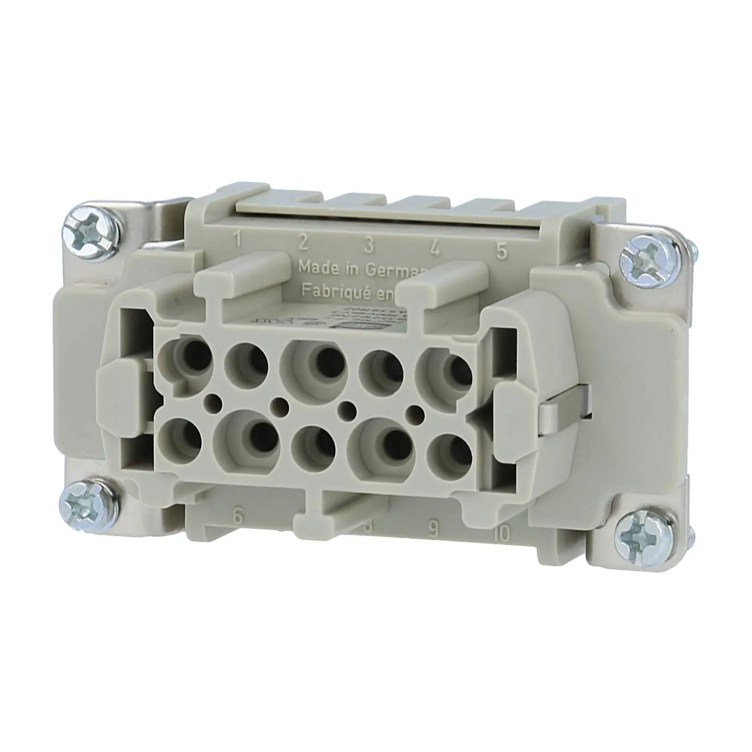 Produktfoto 1 von 09330102702 HARTING Han 10E Buchseneinsatz (F) Crimpanschluss, 10-polig+PE 500V, 16A