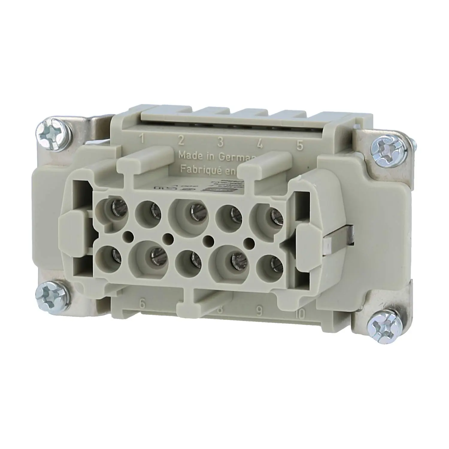 Produktfoto 1 von 09330102716 HARTING Han 10ES Buchseneinsatz (F) Käfigzugfederanschluss, 10-polig+PE 500V, 16A