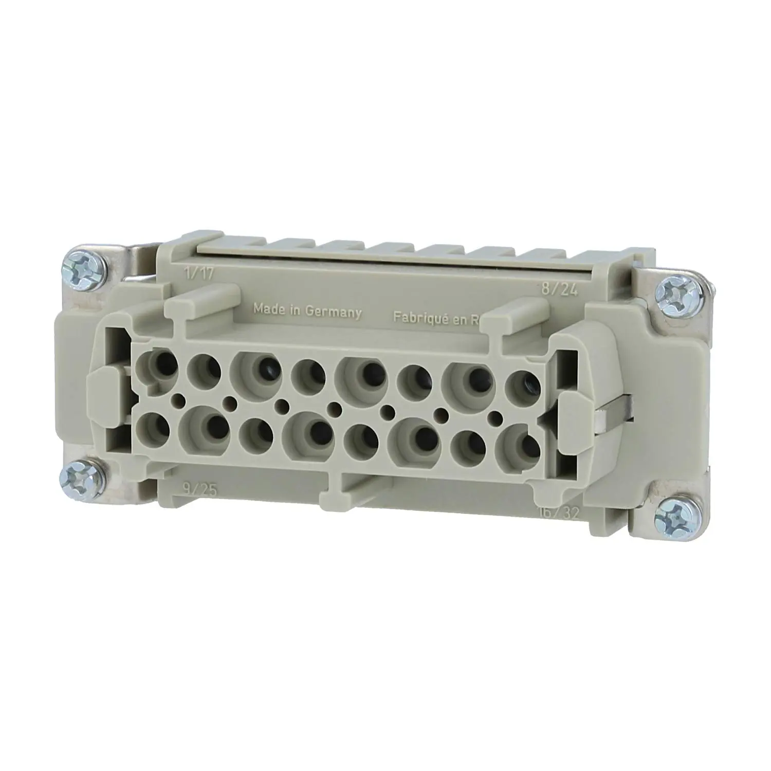 Produktfoto 1 von 09330162712 HARTING Han 16E Buchseneinsatz (F) Crimpanschluss, 16-polig+PE 500V, 16A