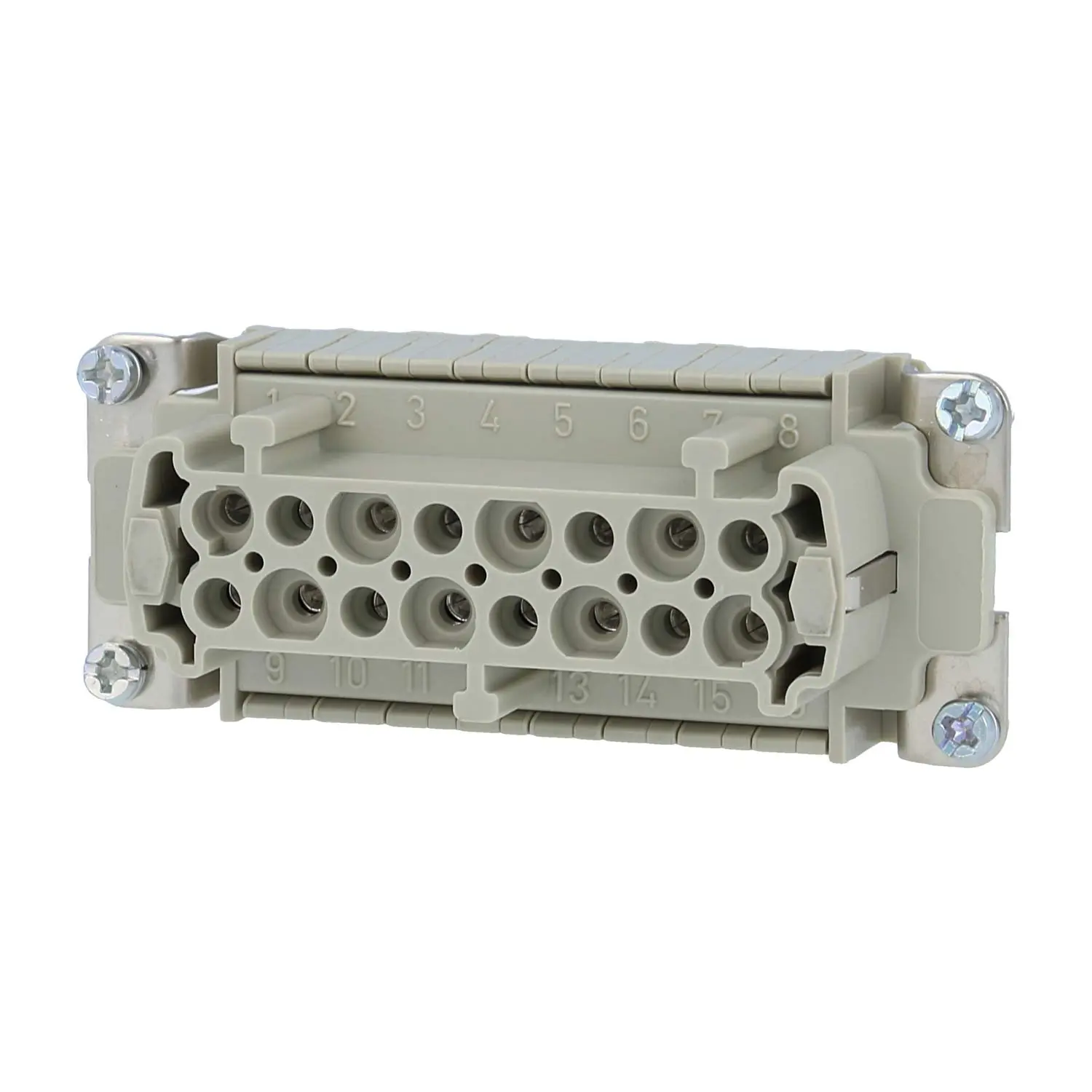 Produktfoto 1 von 09330162772 HARTING Han 16ESS Buchseneinsatz (F) Doppel-Käfigzugfederanschluss, 16-polig+PE 500V, 16A