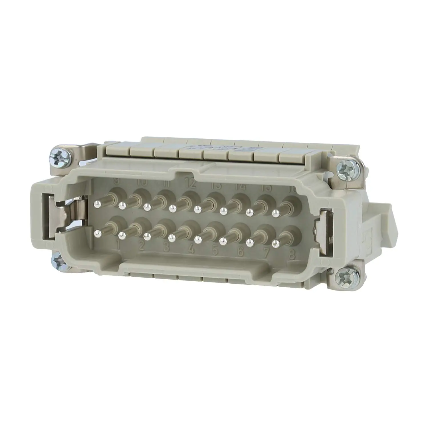 Produktfoto 1 von 09330164625 HARTING Han 16E Anschlussverteiler Stifteinsatz (M) ""links"" Schraubanschluss, 16-polig+PE 500V, 16A
