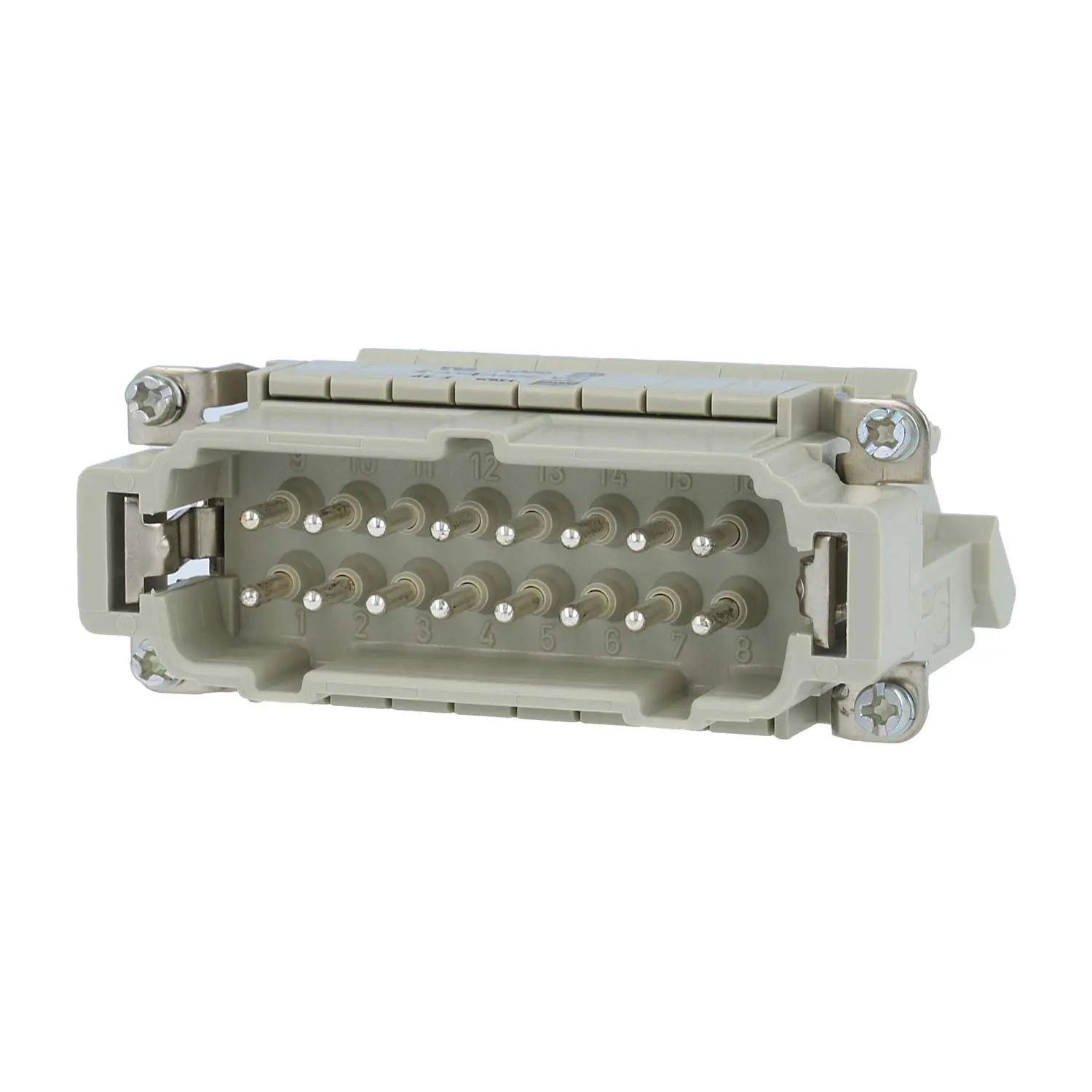 Produktfoto 1 von 09330164626 HARTING Han 16E Anschlussverteiler Stifteinsatz (M) ""links"" Schraubanschluss, 16-polig+PE 500V, 16A