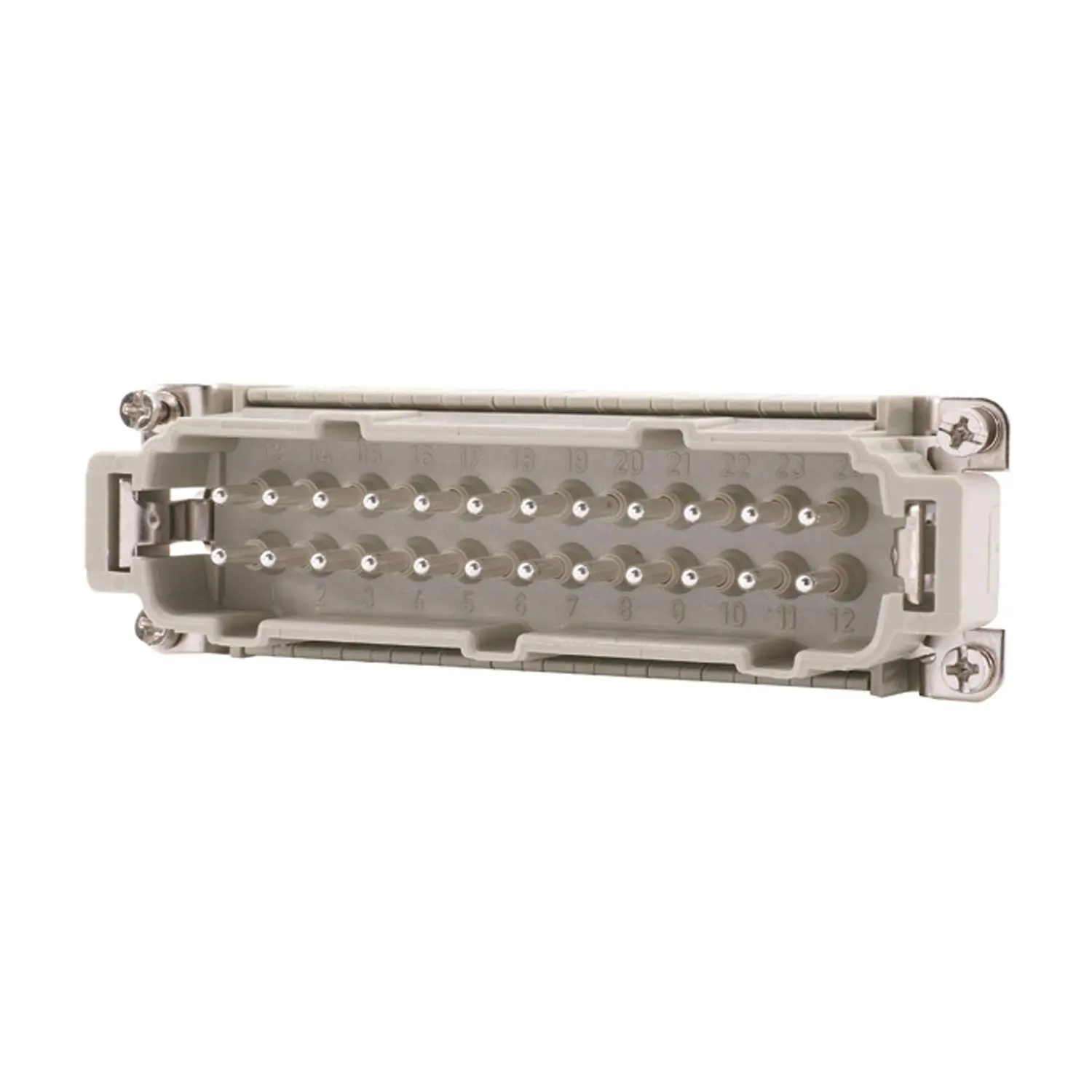 Produktfoto 1 von 09330242672 HARTING Han 24ESS Stifteinsatz (M) Doppel-Käfigzugfederanschluss, 24-polig+PE 500V, 16A