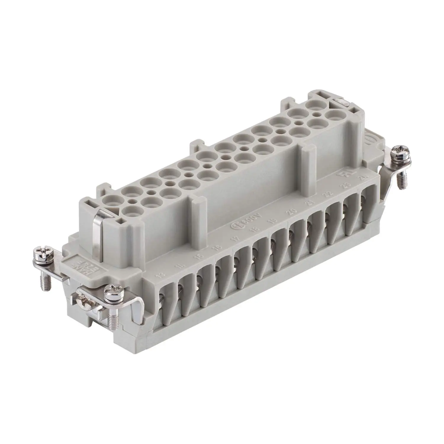 Produktfoto 1 von 09330242789 HARTING Han 24E Fe(AU)/CuNi/Standard Buchseneinsatz (F) Schraubanschluss, 24-polig+PE 400V, 16A