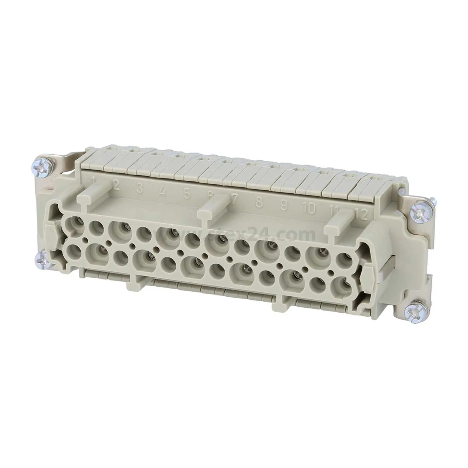 Produktfoto 1 von 09330242772 HARTING Han 24ESS Buchseneinsatz (F) Doppel-Käfigzugfederanschluss, 24-polig+PE 500V, 16A