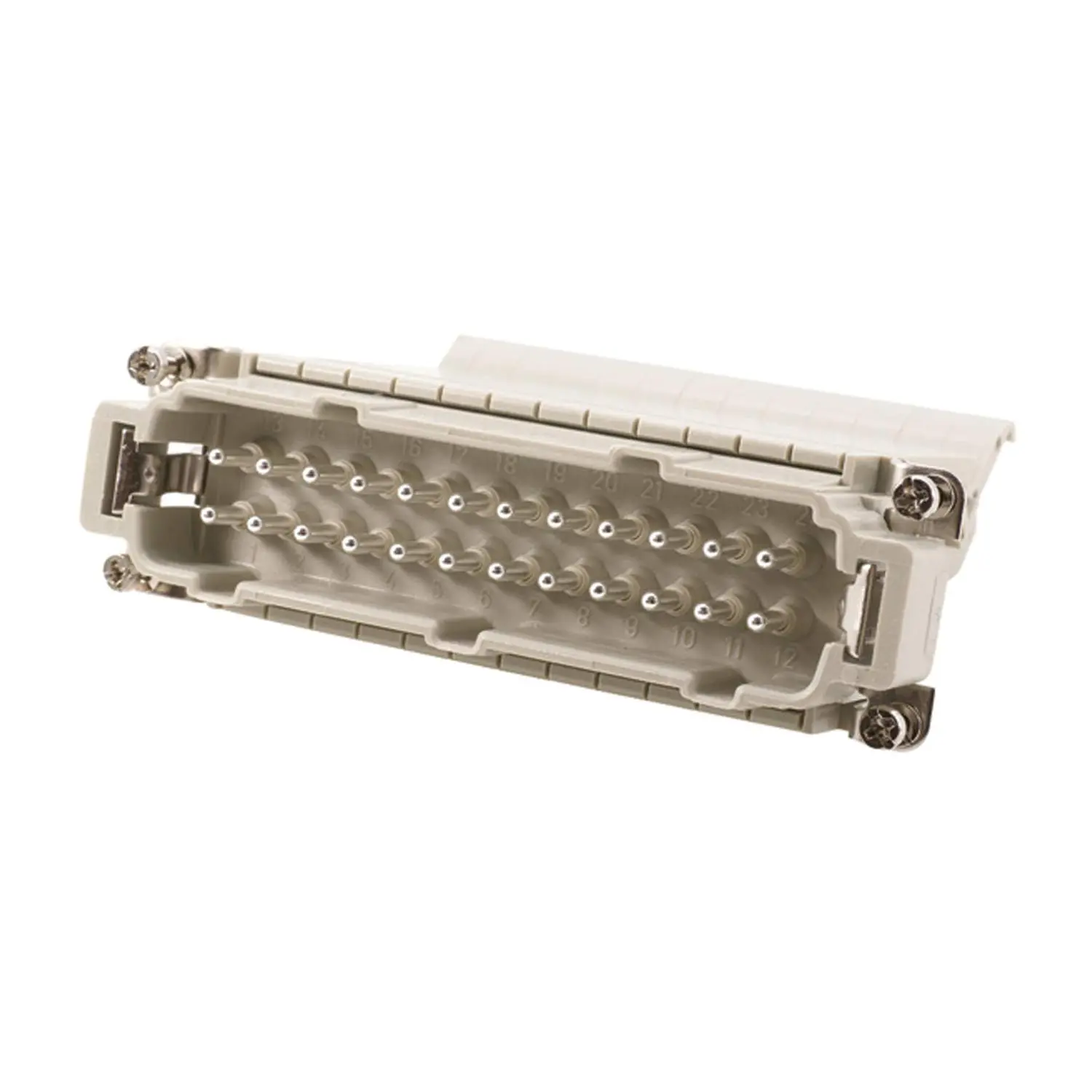 Produktfoto 1 von 09330244639 HARTING Han 24ES Anschlussverteiler Stifteinsatz (M) ""rechts"" Käfigzugfederanschluss, 24-polig+PE 500V, 16A