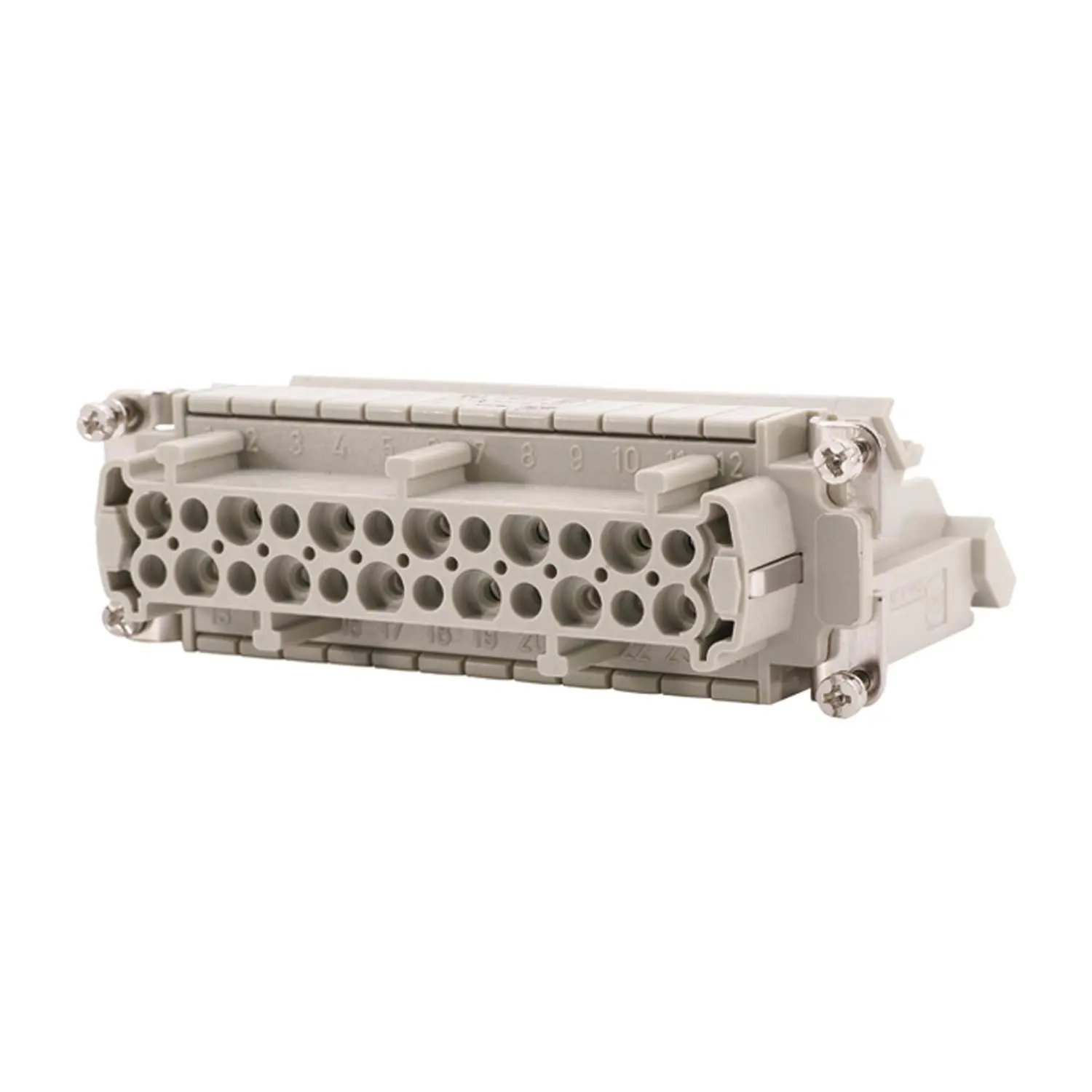 Produktfoto 1 von 09330244725 HARTING Han 24E Anschlussverteiler Buchseneinsatz (F) ""links"" Schraubanschluss, 24-polig+PE 500V, 16A