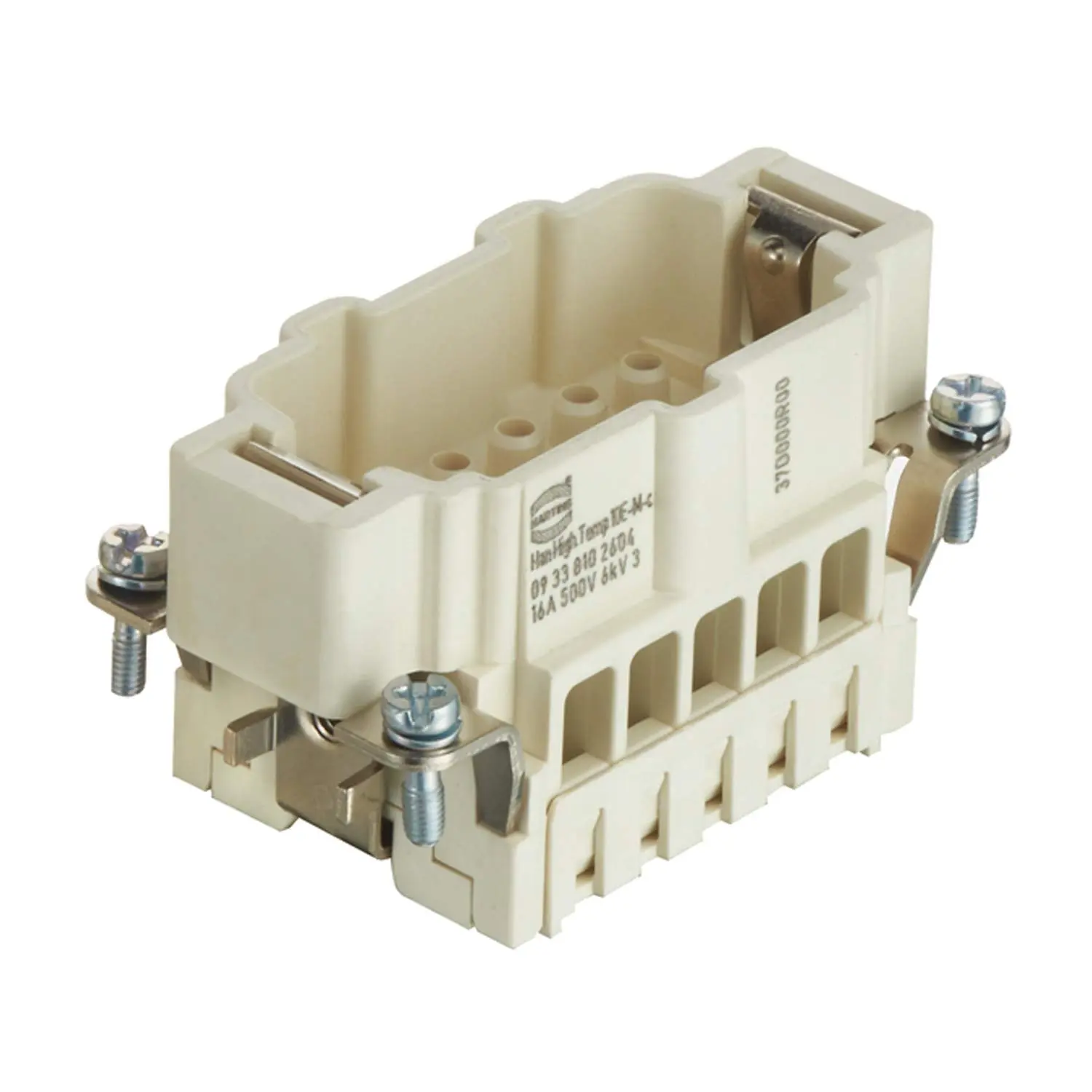 Produktfoto 1 von 09338102604 HARTING Han High Temp 10E Stifteinsatz (M) Crimpanschluss, 10-polig+PE 500V, 16A