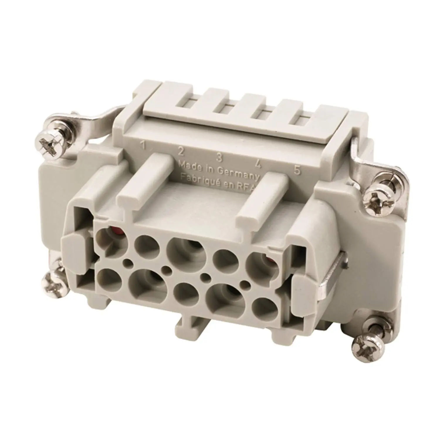 Produktfoto 1 von 09340032716 HARTING Han 3HvES mit 2 Schaltkontakte Buchseneinsatz (F) Käfigzugfederanschluss, 5-polig 3/2+PE 830V - 500V Steuerkontakt, 16A