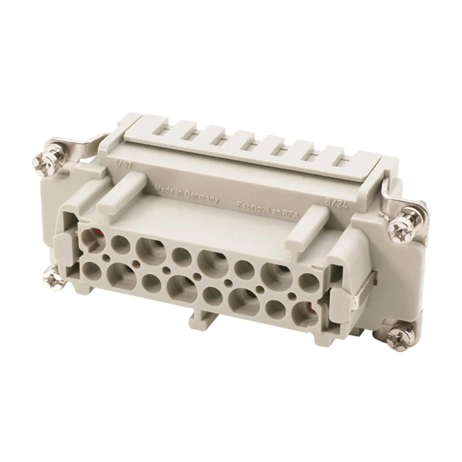Produktfoto 1 von 09340062716 HARTING Han 6HvES mit 2 Schaltkontakte Buchseneinsatz (F) Käfigzugfederanschluss, 8-polig 6/2+PE 830V - 500V Steuerkontakt, 16A