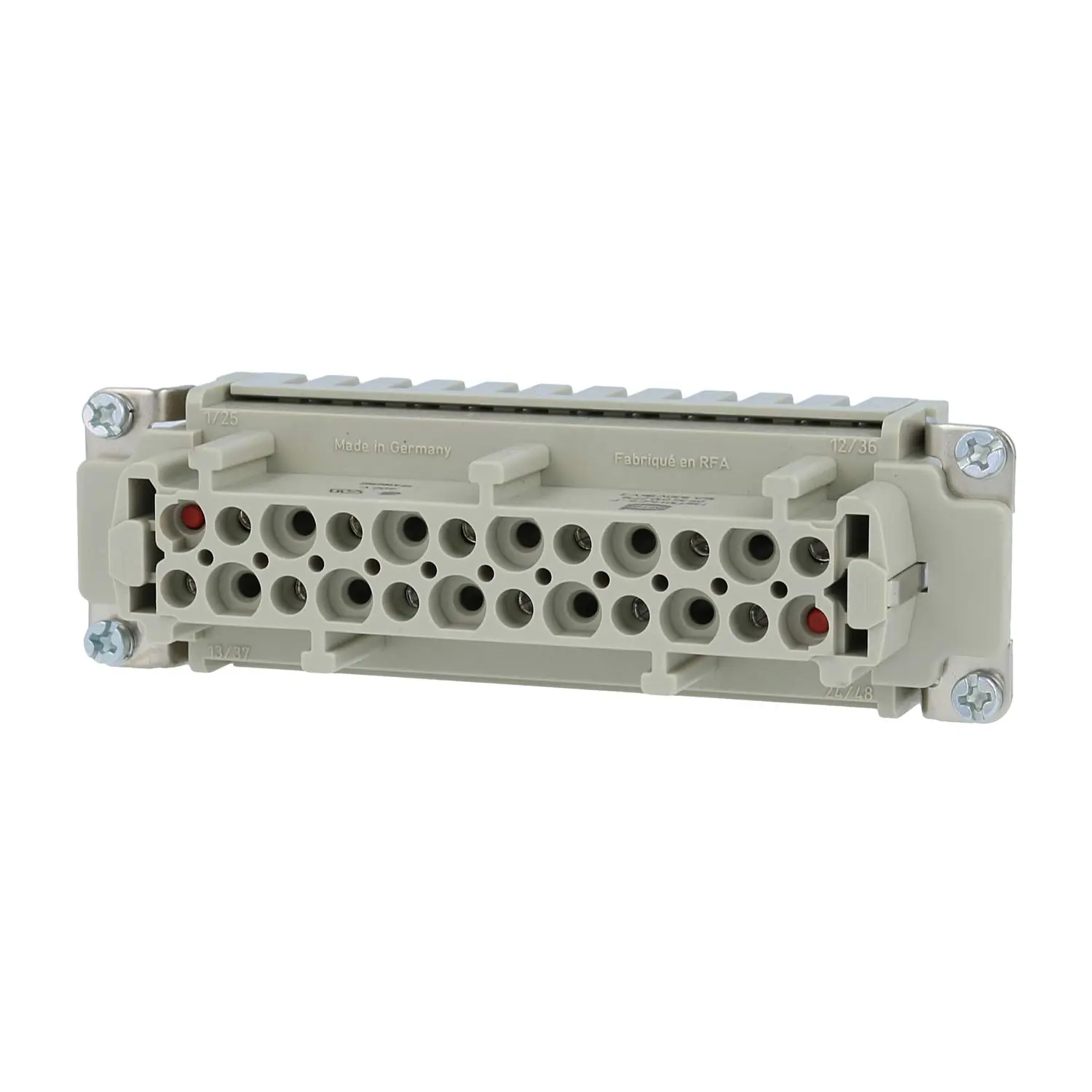 Produktfoto 1 von 09340102716 HARTING Han 10HvES mit 2 Schaltkontakte Buchseneinsatz (F) Käfigzugfederanschluss, 12-polig 10/2+PE 830V - 500V Steuerkontakt, 16A