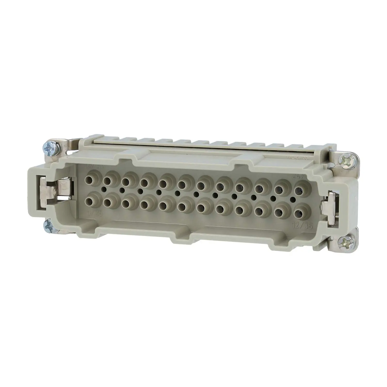 Produktfoto 1 von 09340102602 HARTING Han 10HvE mit 2 Schaltkontakte Stifteinsatz (M) Crimpanschluss, 12-polig 10/2+PE 830V - 500V Steuerkontakt, 16A