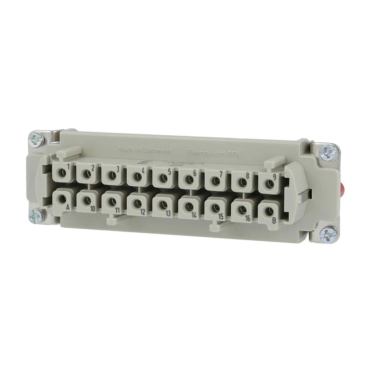 Produktfoto 1 von 09340162701 HARTING Han 16HvE mit 2 Schaltkontakte Buchseneinsatz (F) Schraubanschluss, 18-polig 16/2+PE 400V/690V - 500V Steuerkontakt, 16A