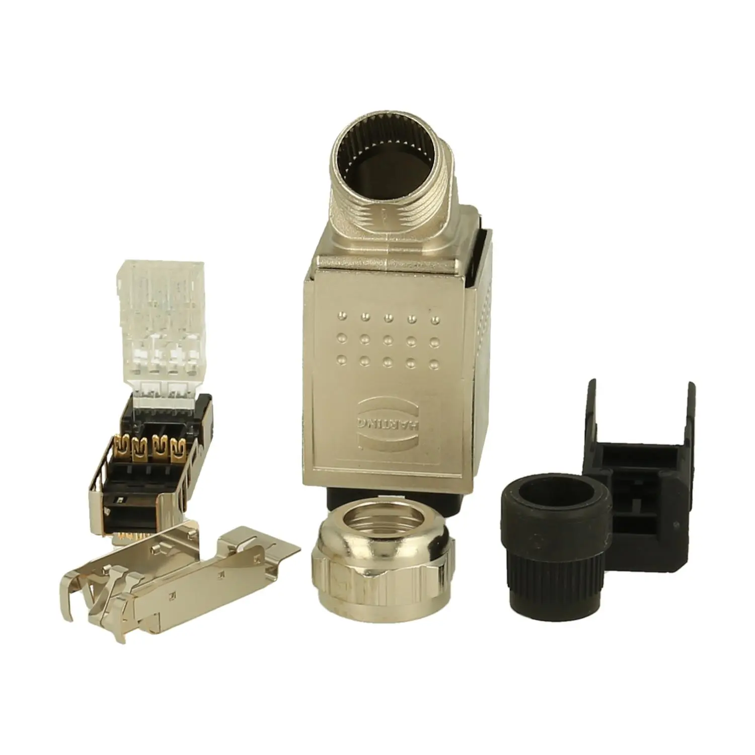 Produktfoto 1 von 09352260402 HARTING RJ45 Push Pull RJ45 gewinkelt für Kabeldurchmesser 6,5 - 9,5 mm Cat.5