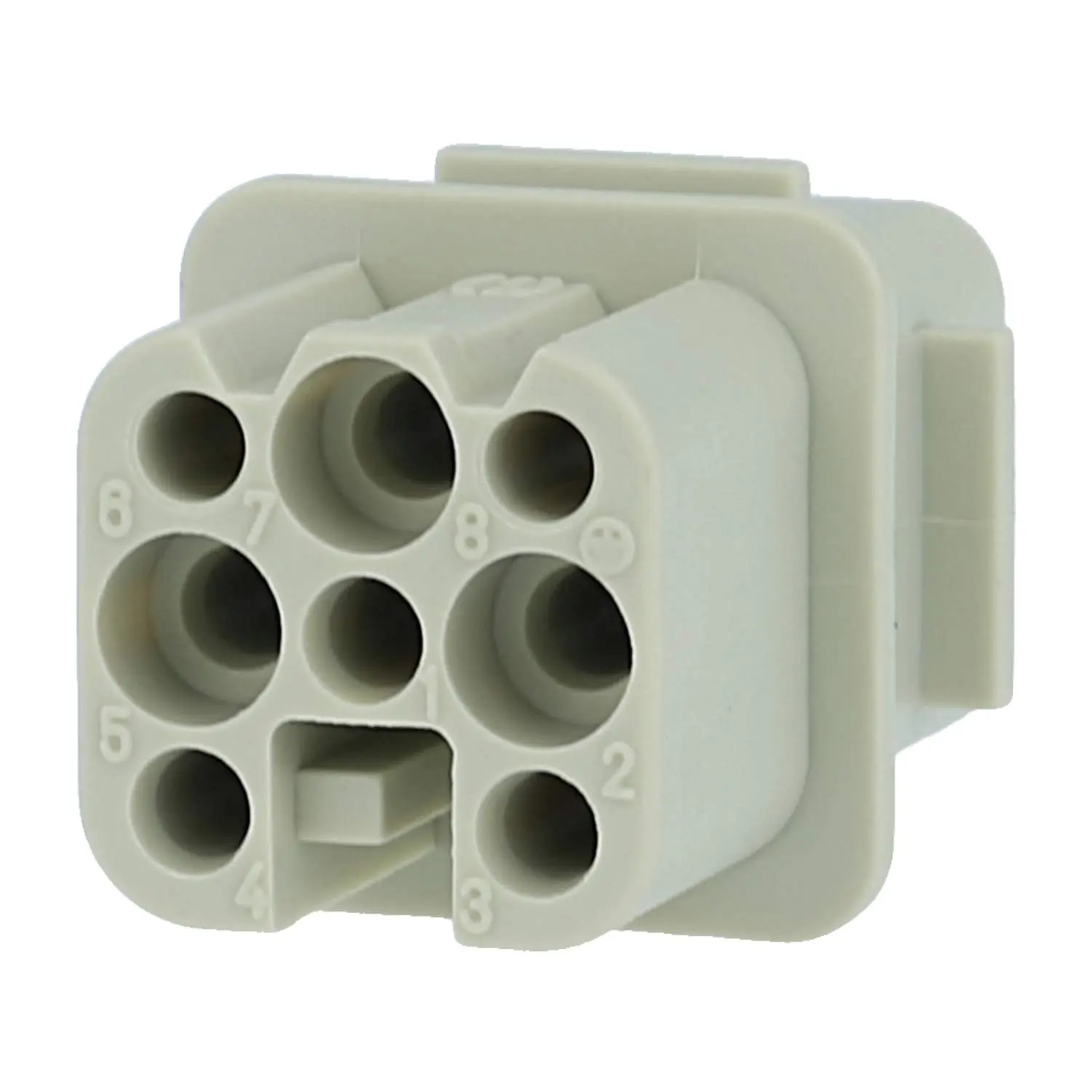 Produktfoto 1 von 09360083101 HARTING Han 8D Buchseneinsatz (F) Crimpanschluss, 8-polig AC 50V / DC 120V, 10A