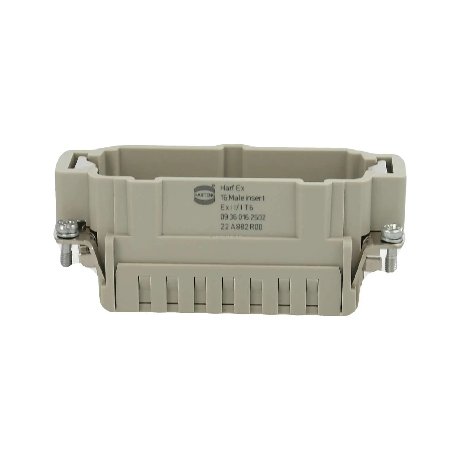 Produktfoto 1 von 09360162602 HARTING Han 16Ex Stifteinsatz (M) Crimpanschluss, 16-polig+PE 90V, 16A