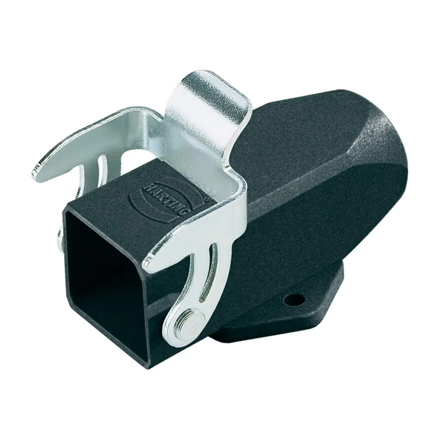 Produktfoto 1 von 09370031250 Harting Han 3M Sockelgehäuse mit offenem Boden, 1xPG11 gerader Kabelabgang, mit 1 Bügel