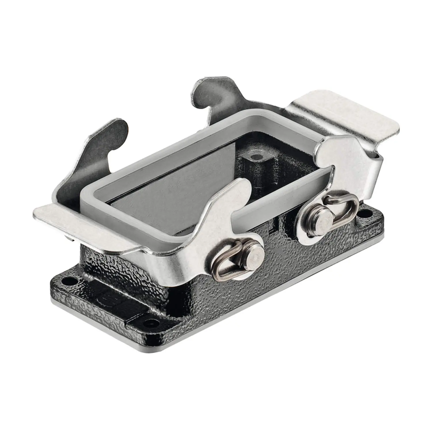 Produktfoto 1 von 09370100301 HARTING Han 10B M Anbaugehäuse niedrig mit 2 Querbügeln
