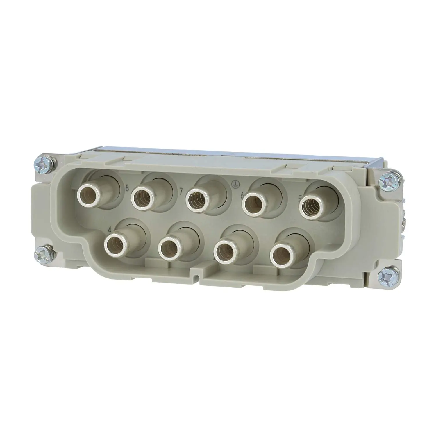 Produktfoto 1 von 09380082653 HARTING Han K8/0 Stifteinsatz (M) Axialschraubanschluss, 8-polig+PE 690V, 100A