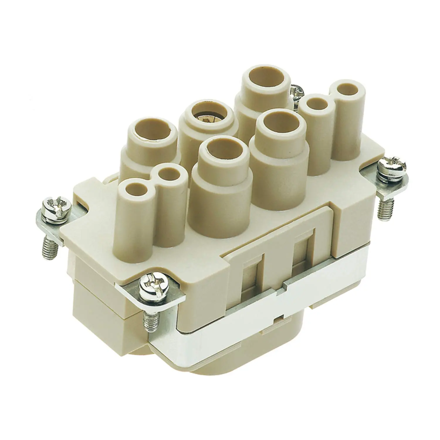 Produktfoto 1 von 09380082702 HARTING Han K4/4 Buchseneinsatz (F) Axialschraub- / Käfigzugfederanschluss, 8-polig 4/4+PE 690V - 250V Steuerkontakt, 63A/16A
