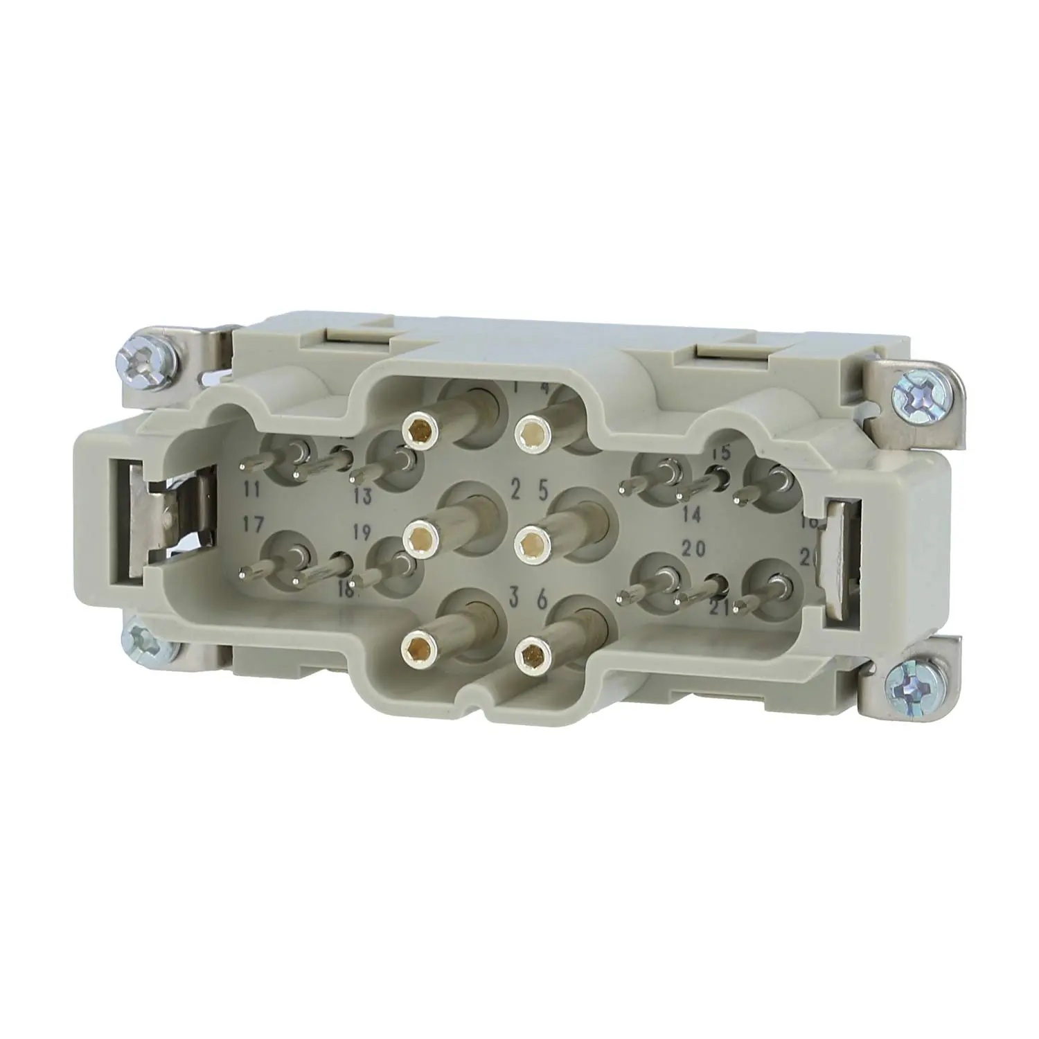 Produktfoto 1 von 09380182602 HARTING Han K6/12 Stifteinsatz (M) Axialschraub- / Schraubanschluss, 18-polig 6/12+PE 690V Steuerkontakt 230V/400V, 40A/10A