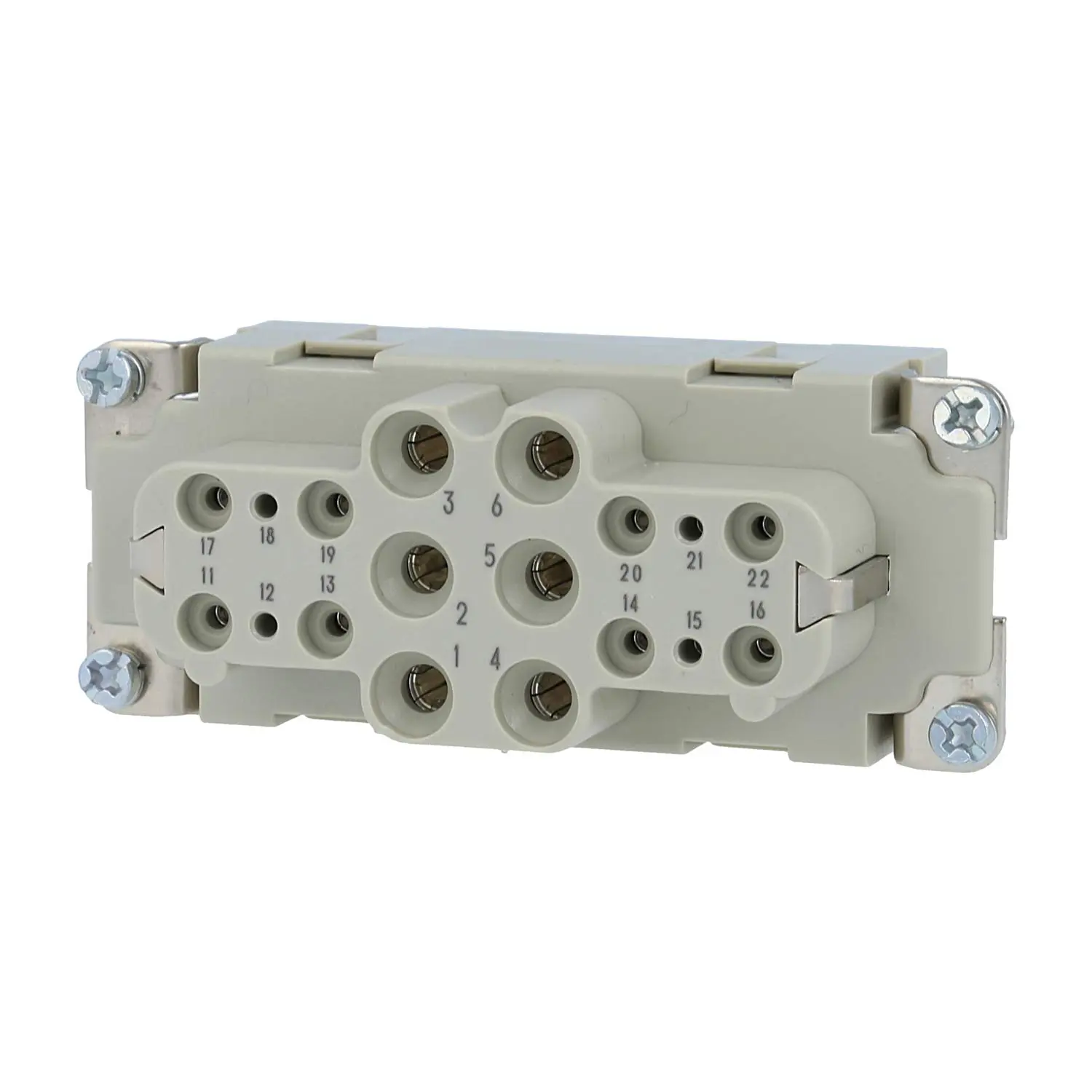 Produktfoto 1 von 09380182702 HARTING Han K6/12 Buchseneinsatz (F) Axialschraub- / Schraubanschluss, 18-polig 6/12+PE 690V Steuerkontakt 230V/400V, 40A/10A