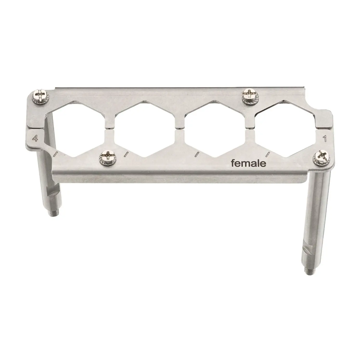 Produktfoto 1 von 09400249914 HARTING Han HPR EasyCon Halterahmen, Baugröße 24 HPR Buchse, für 4 HC-Module 350 Werkstoff Metall