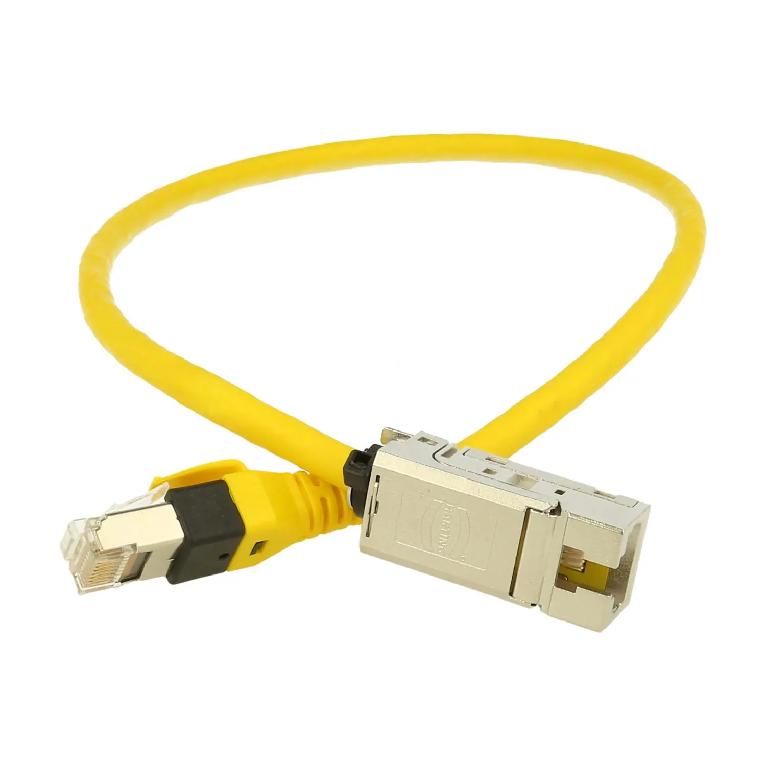 Produktfoto 1 von 09454521504 HARTING Serviceschnittstellen, RJ45, voll geschirmt, 360° Schirmkontakt, Kat. 6, Klasse E bis 250 MHz, Kabellänge: 0,5 m, Art der Verbindung: Buchse auf Steckverbinder