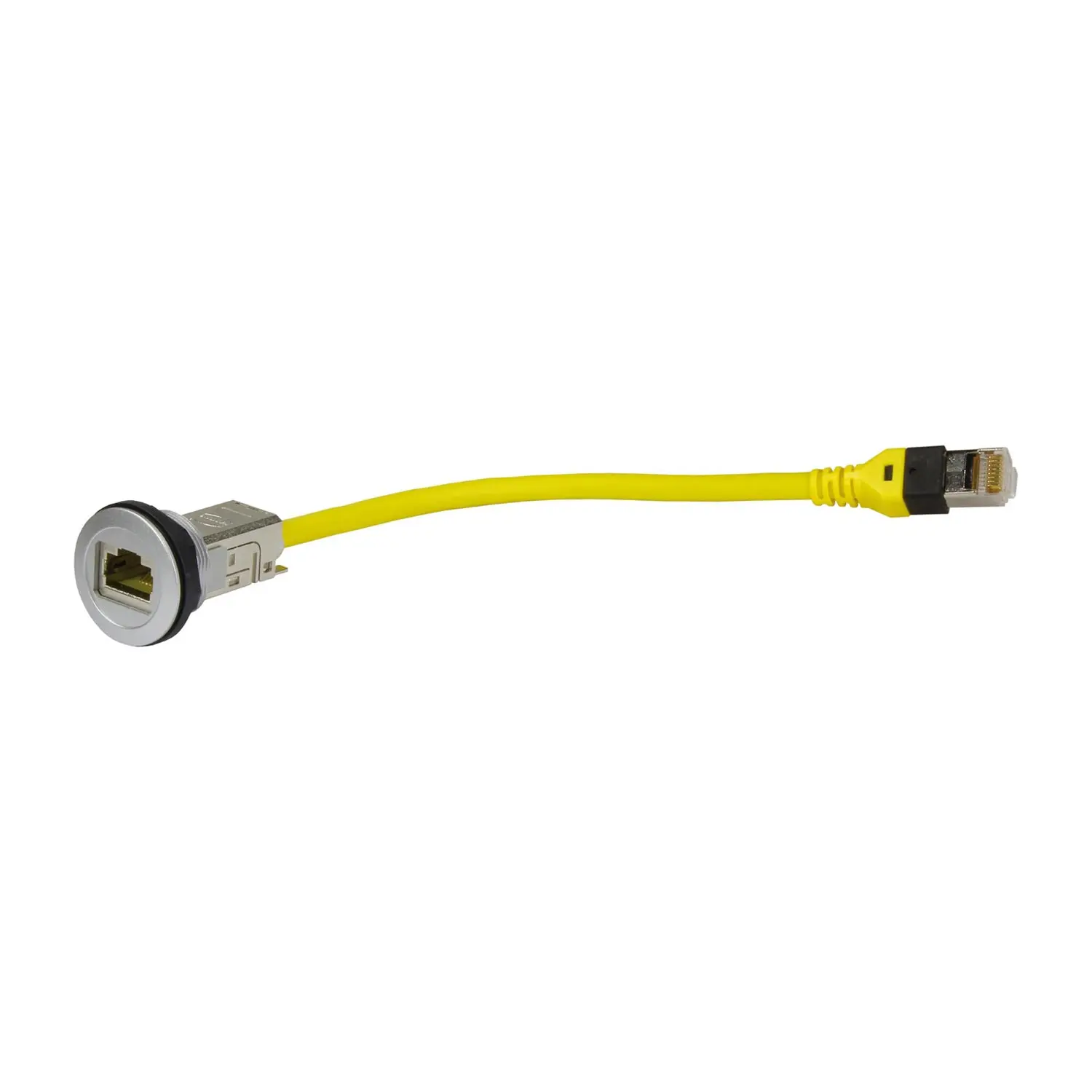 Produktfoto 1 von 09454521501 HARTING Serviceschnittstellen, RJ45, voll geschirmt, 360° Schirmkontakt, Kat. 6, Klasse E bis 250 MHz, Kabellänge: 0,2 m, Art der Verbindung: Buchse auf Steckverbinder
