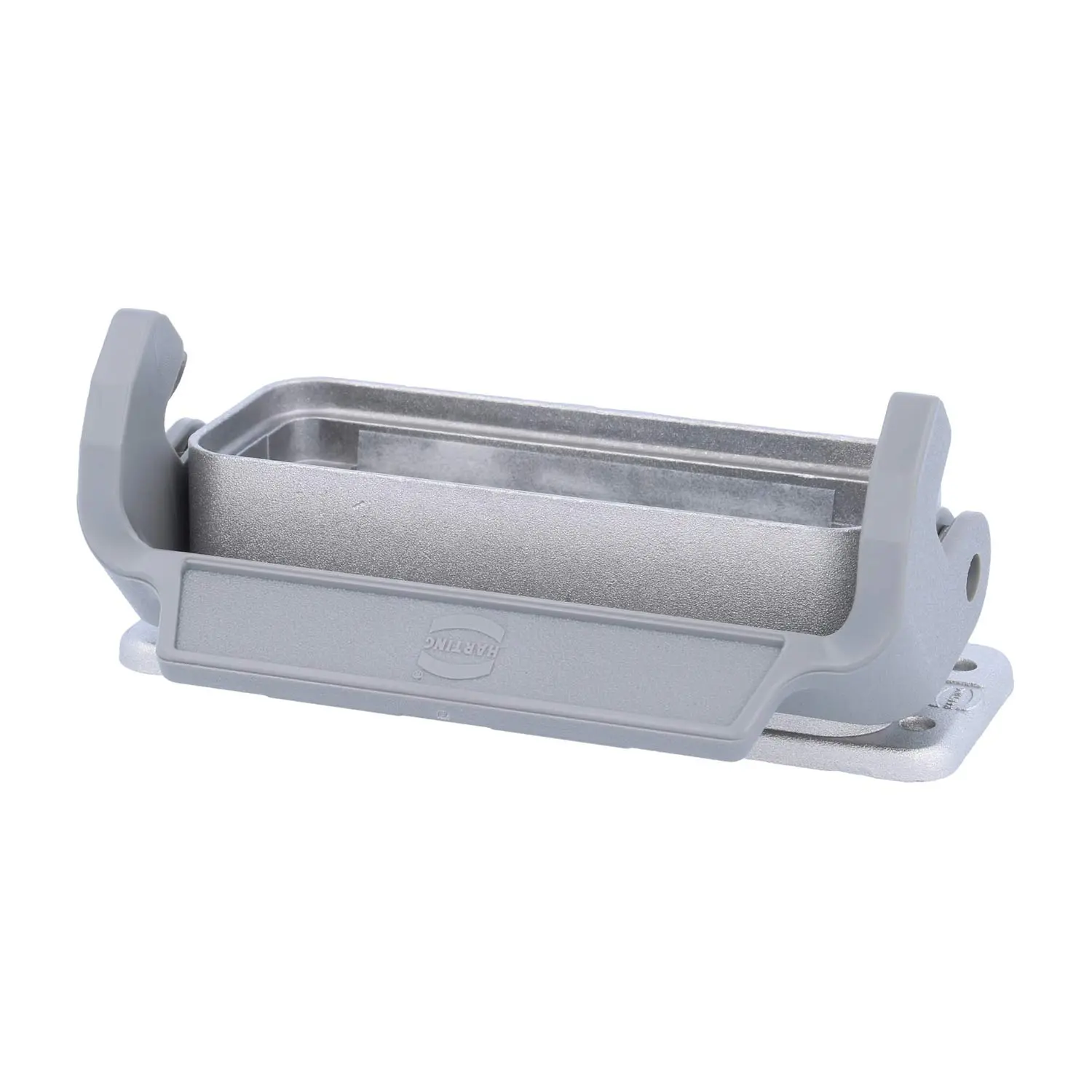 Produktfoto 1 von 09620250301 HARTING Han 16A EMV Anbaugehäuse mit 1 Längsbügel 1 Easy Lock Verriegelungsbügel