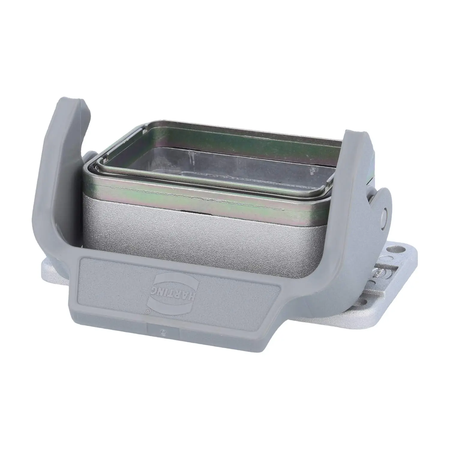 Produktfoto 1 von 09628060301 HARTING Han 6B EMV Anbaugehäuse mit 1 Längsbügel 1 Easy Lock Verriegelungsbügel
