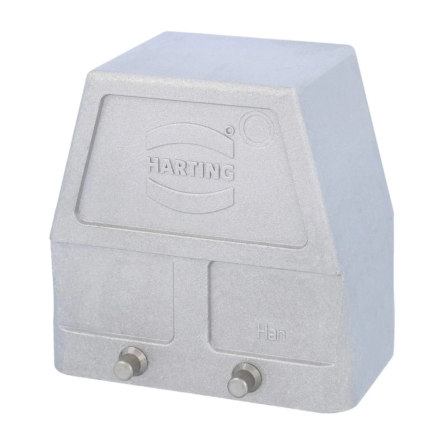 Produktfoto 1 von 09628100801 HARTING Han 10B EMV Topfgehäuse hoch ohne Kabelabgang, für 2 Bügel (am Unterteil) Schutzart IP65