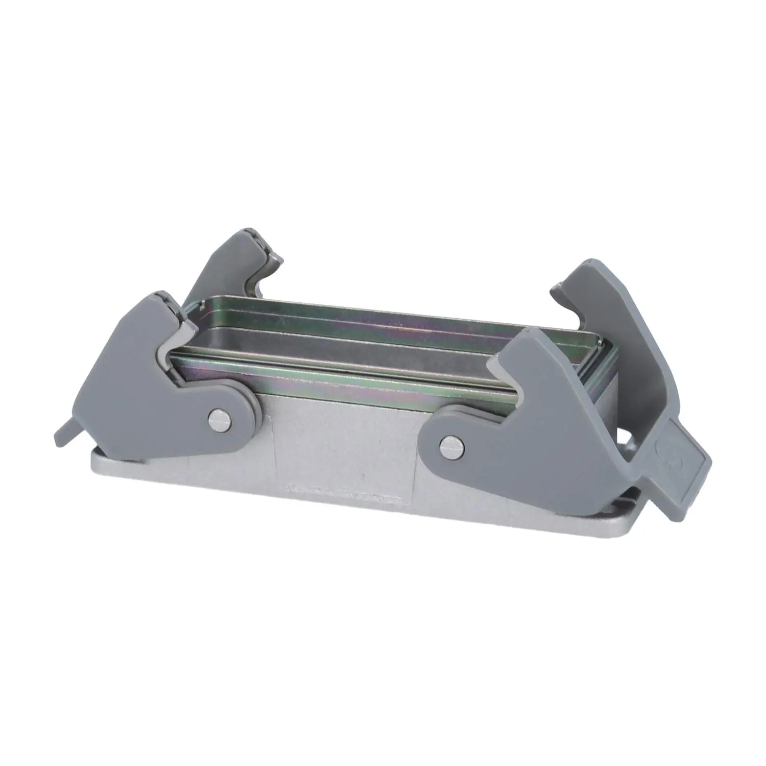 Produktfoto 1 von 09628160301 HARTING Han 16B EMV Anbaugehäuse mit 2 Querbügeln 2 Easy Lock Verriegelungsbügel