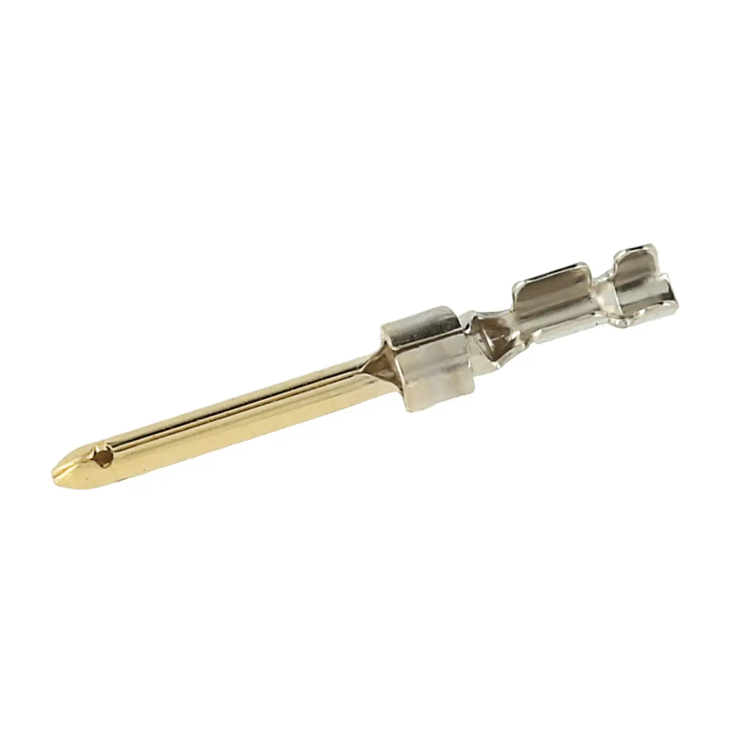 Produktfoto 1 von D-Sub Crimpkontakt Kontaktstift (M) 0,34mm² - 0,5mm² AWG22 - AWG20 gold/silber, 1 Stück Werkstoff Kupferlegierung