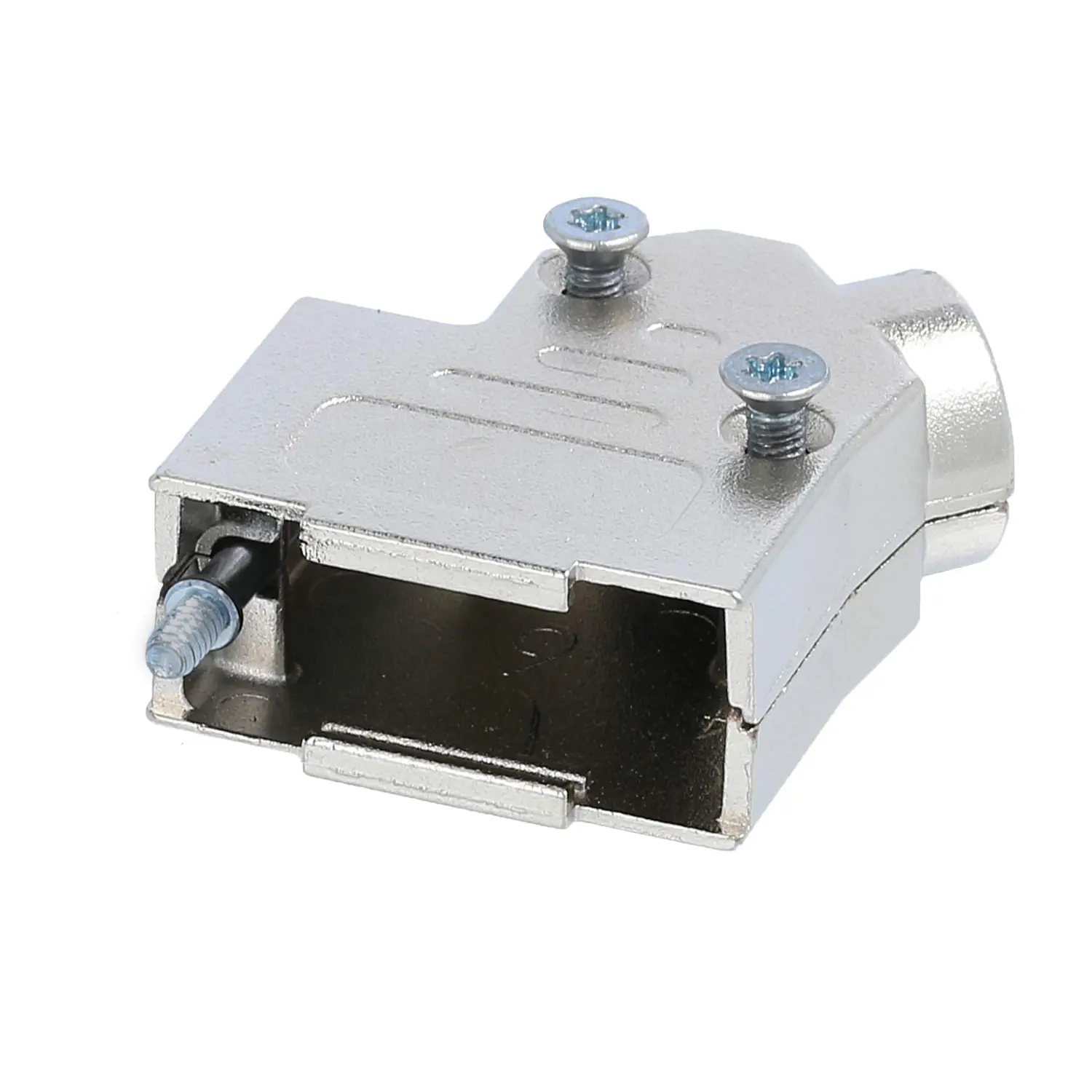 Produktfoto 1 von D-Sub Metallgehäuse passend für D-Sub Einsatz 9-polig, 15-polig (HD) seitlich, Klemmbereich 4,0mm - 11,7mm