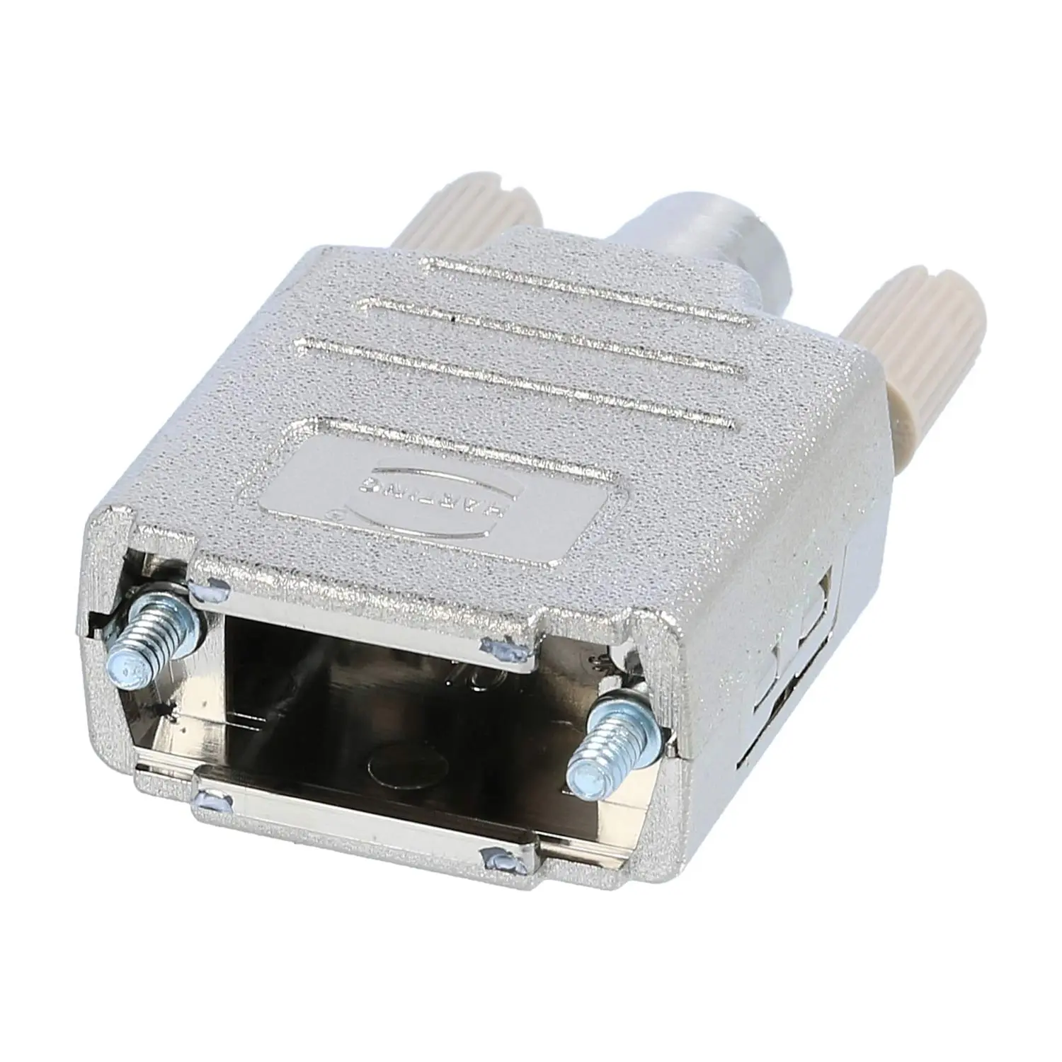 Produktfoto 1 von 09670090425 HARTING D-Sub Kunststoffgehäuse metallisiert passend für D-Sub Einsatz 9-polig, 15-polig (HD) gerade, Klemmbereich 3,3mm - 11,5mm