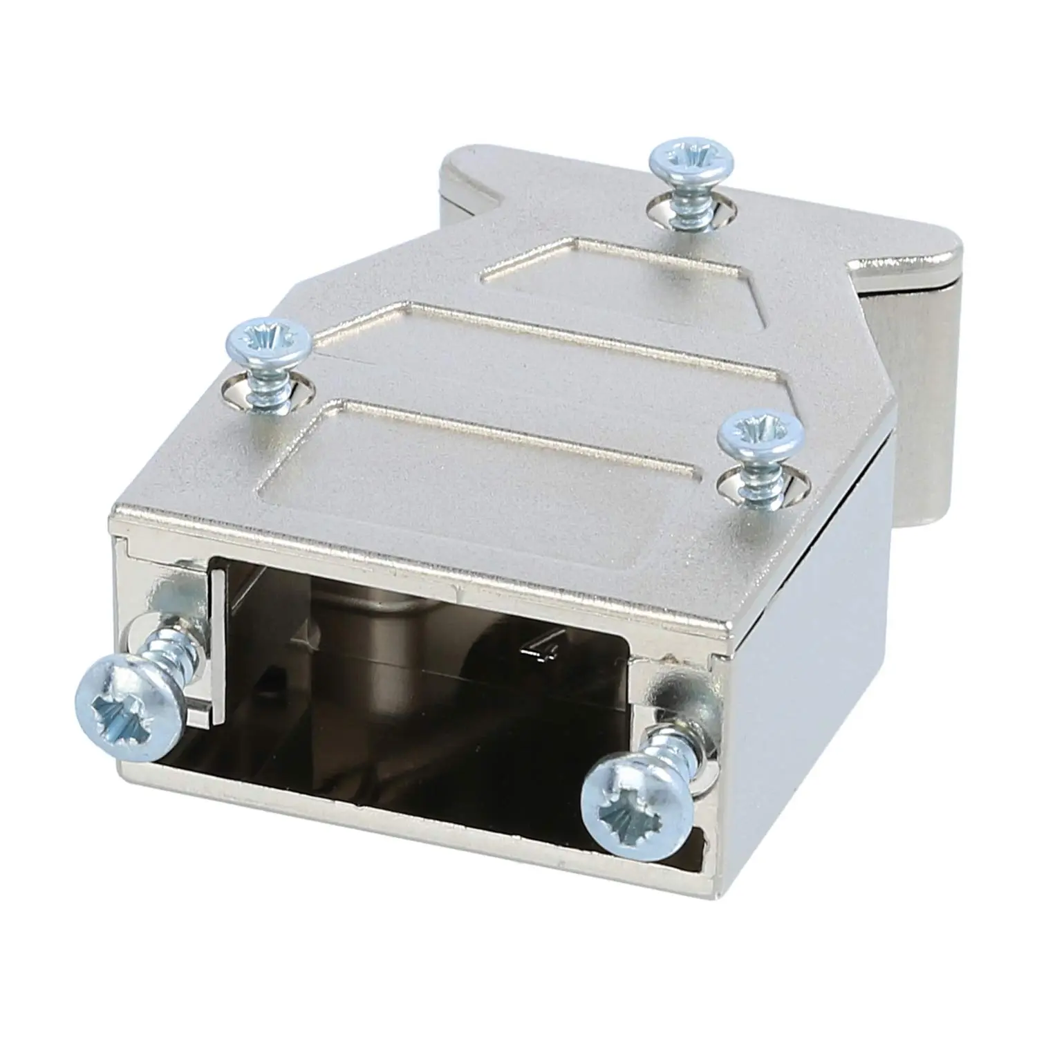 Produktfoto 1 von 09670090453 HARTING D-Sub Kunststoffgehäuse metallisiert passend für D-Sub Einsatz 9-polig, 15-polig (HD) seitlich, Klemmbereich 1,7mm - 7,5mm