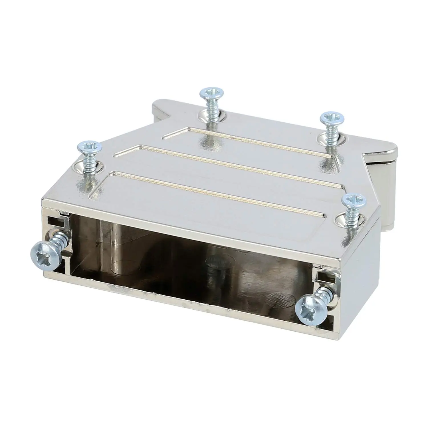 Produktfoto 1 von 09670250453 HARTING D-Sub Kunststoffgehäuse metallisiert passend für D-Sub Einsatz 25-polig gerade und seitlich, Klemmbereich 1,5mm - 8,0mm