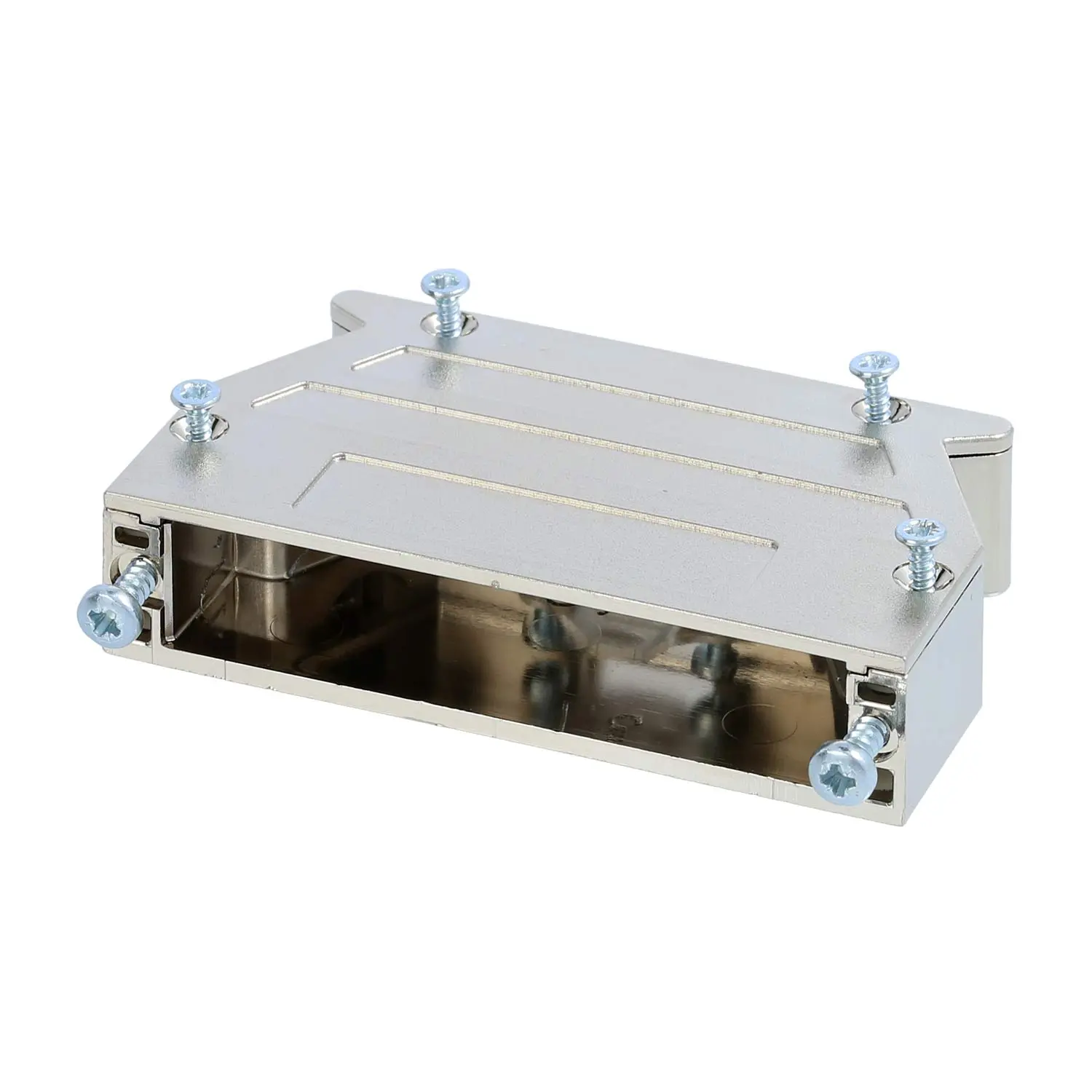 Produktfoto 1 von 09670500443 HARTING D-Sub Kunststoffgehäuse metallisiert passend für D-Sub Einsatz 50-polig gerade, Klemmbereich 9,3mm - 12,0mm