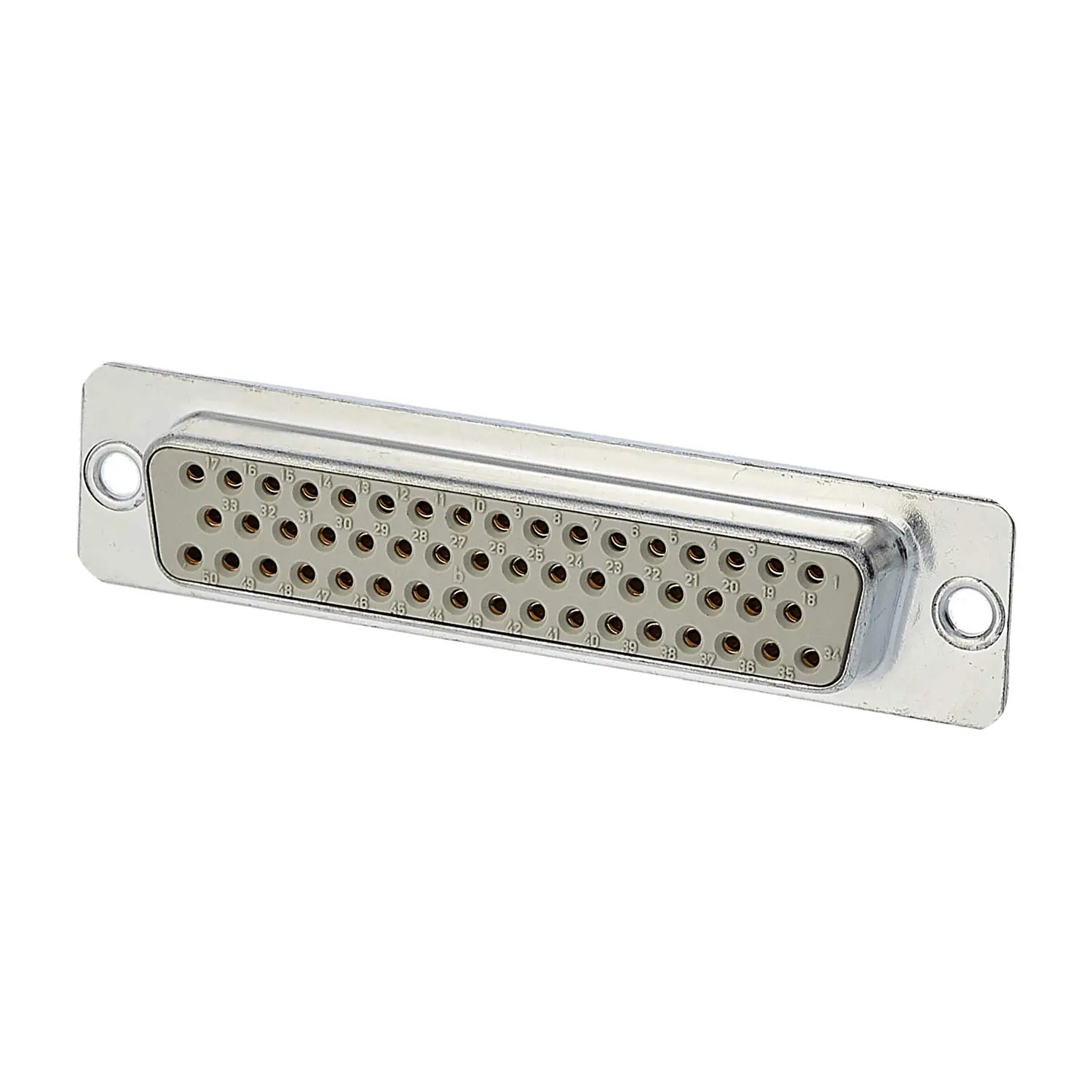 Produktfoto 1 von 09670504715 HARTING D-Sub Buchseneinsatz (F) passend für D-Sub Gehäuse Baugröße 50 50-polig Handlötanschluss