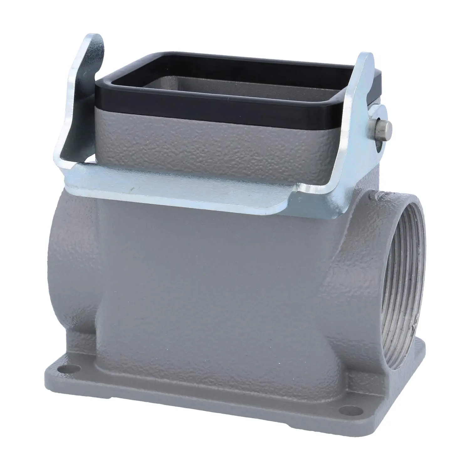 04300060267 HARTING Han 6B Sockelgehäuse hoch, 2xM40 seitlicher Kabelabgang, mit 1 Längsbügel Verschraubung M40 Klemmbereich 19,0mm - 28,0mm