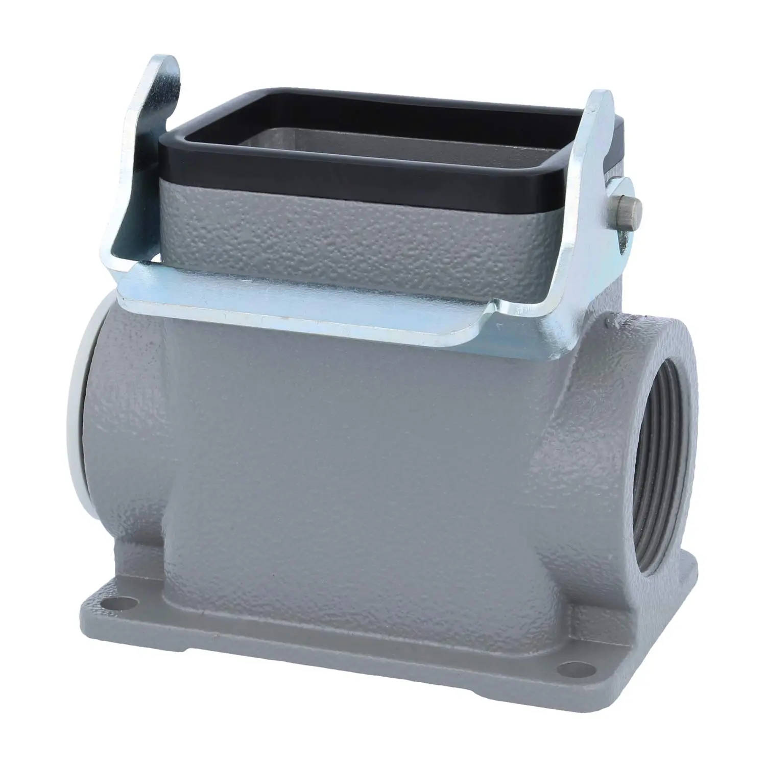 Produktfoto 1 von 04300060270 HARTING Han 6B Sockelgehäuse hoch, 1xM32 seitlicher Kabelabgang, mit 1 Längsbügel Verschraubung M32 Klemmbereich 11,0mm - 21,0mm