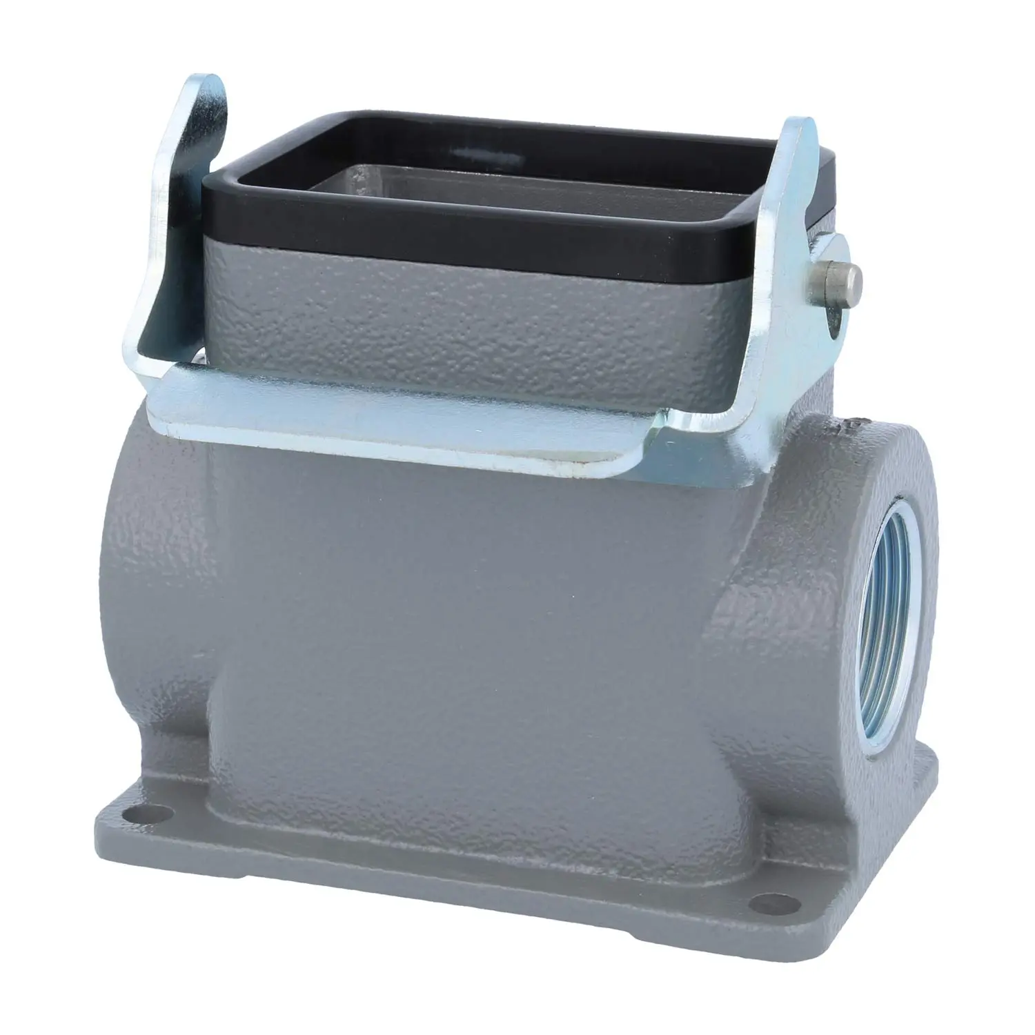 Produktfoto 1 von 04300060263 HARTING Han 6B Sockelgehäuse hoch, 2xM25 seitlicher Kabelabgang, mit 1 Längsbügel Verschraubung M25 Klemmbereich 9,0mm - 17,0mm