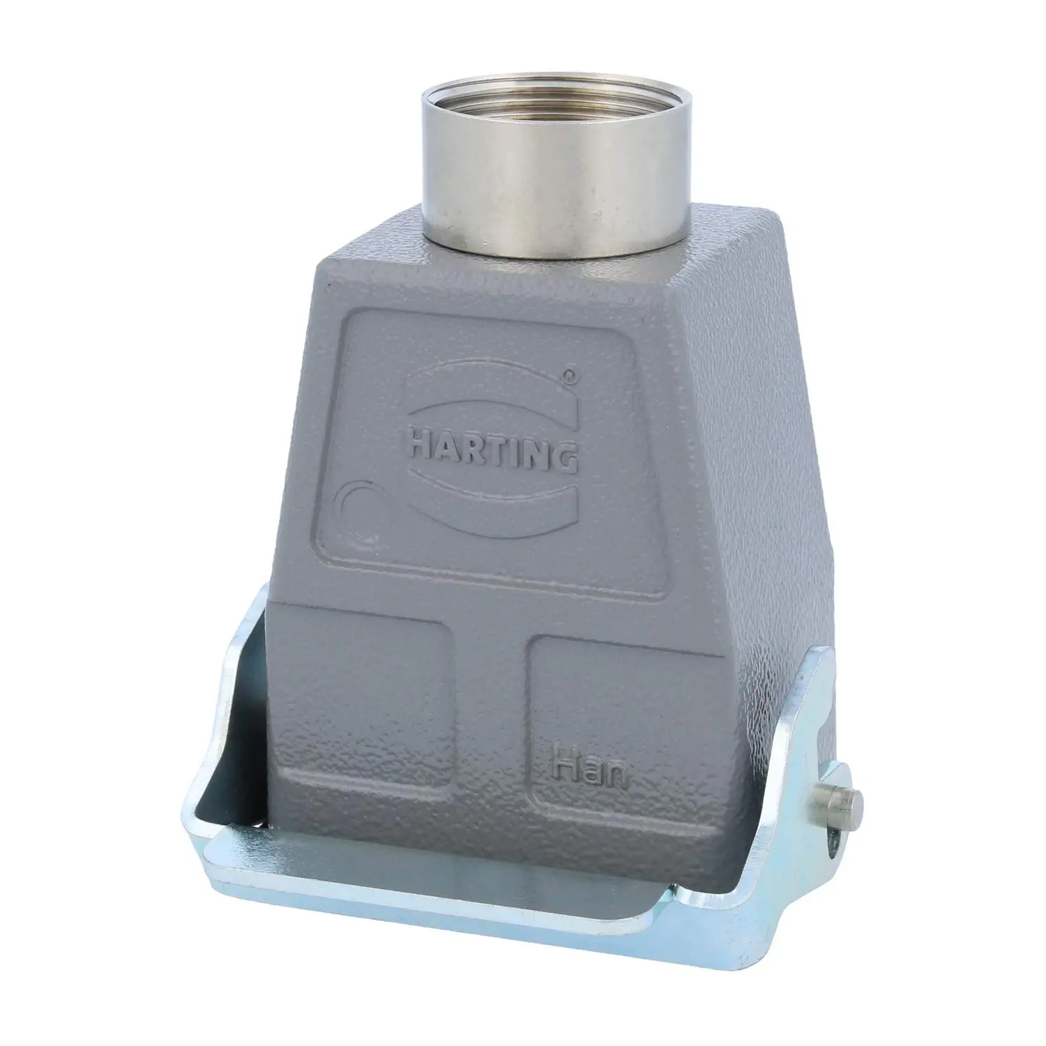 Produktfoto 1 von 04300060752 HARTING Han 6B Kupplungsgehäuse hoch, 1xPG21 gerader Kabelabgang, mit 1 Längsbügel Verschraubung PG21 Klemmbereich 11,0mm - 18,0mm