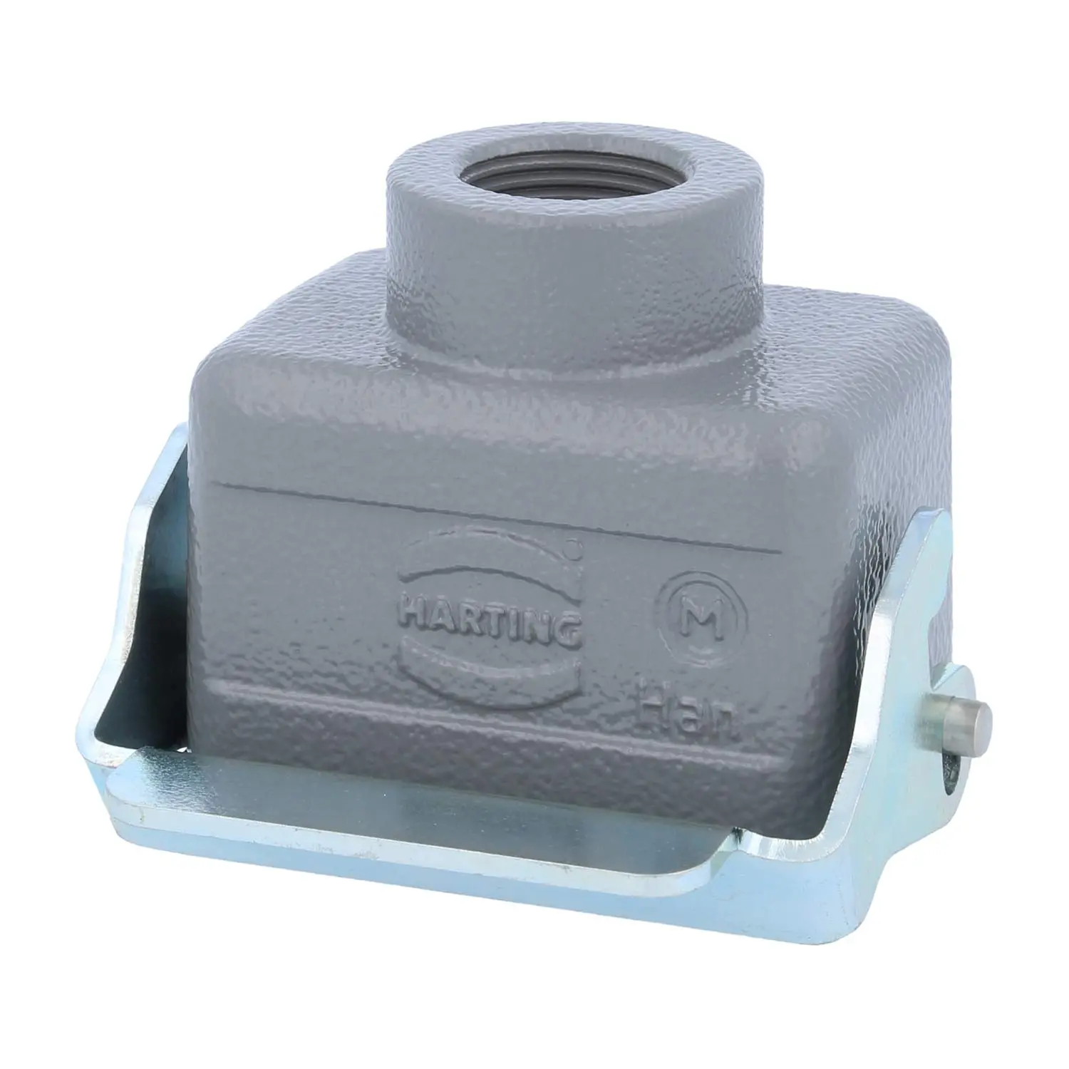 04300061760 HARTING Han 6B Kupplungsgehäuse niedrig, 1xM20 gerader Kabelabgang, mit 1 Längsbügel Verschraubung M20 Klemmbereich 7,0mm - 13,0mm