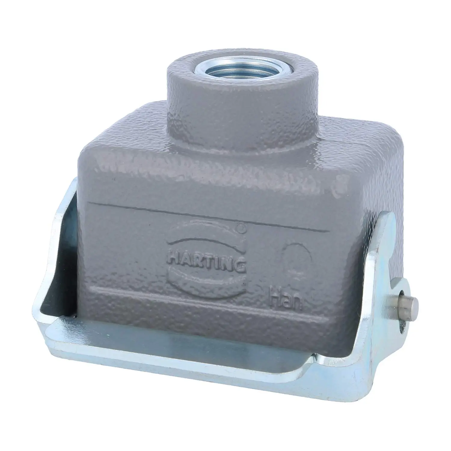 04300061761 HARTING Han 6B Kupplungsgehäuse niedrig, 1xM16 gerader Kabelabgang, mit 1 Längsbügel Verschraubung M16 Klemmbereich 4,5mm - 10,0mm