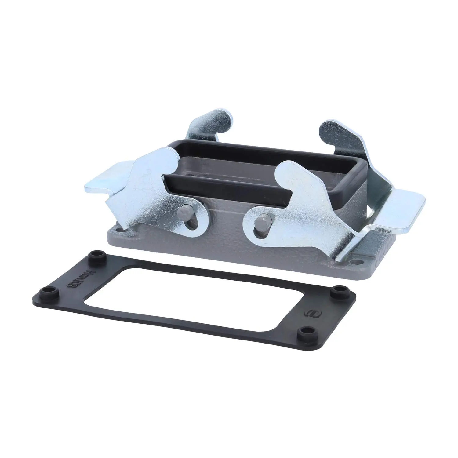 Produktfoto 1 von 04300100301 HARTING Han 10B Anbaugehäuse mit 2 Querbügeln 2 Sicherheitsbügel Metall