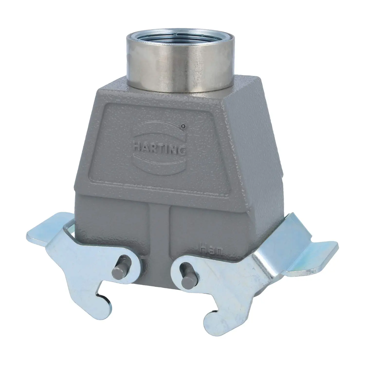 Produktfoto 1 von 04300100465 HARTING Han 10B Tüllengehäuse hoch, 1xM32 gerader Kabelabgang, mit 2 Querbügeln Verschraubung M32 Klemmbereich 11,0mm - 21,0mm