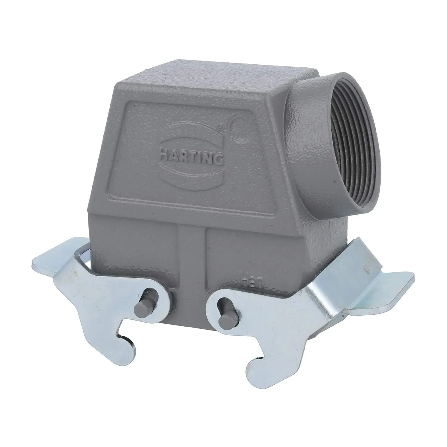 Produktfoto 1 von 04300100533 HARTING Han 10B Tüllengehäuse hoch, 1xPG29 seitlicher Kabelabgang, mit 2 Querbügeln Verschraubung PG29 Klemmbereich 16,0mm - 25,0mm